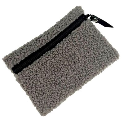 Pouch S, “Bouclette” taupe
