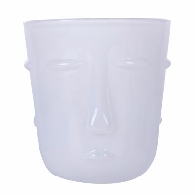 Vaso de agua de cristal 300 ml, decoración facial, blanco, Vis à Vis