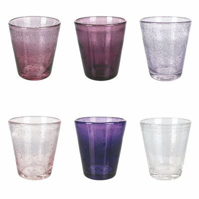 Juego de 6 vasos de agua de 330 ml en pasta de vidrio soplado, Cancún Provence
