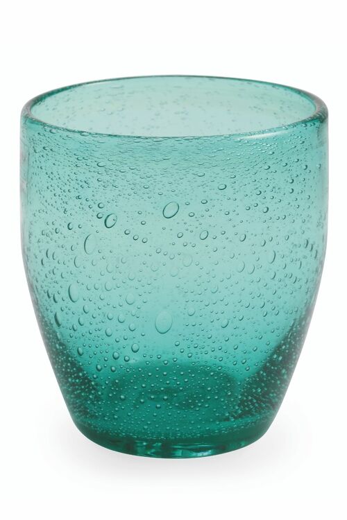 Bicchiere acqua verde smeraldo 300 ml in pasta di vetro soffiato, Acapulco