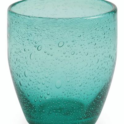 Verre à eau vert émeraude 300 ml en pâte de verre soufflé, Acapulco