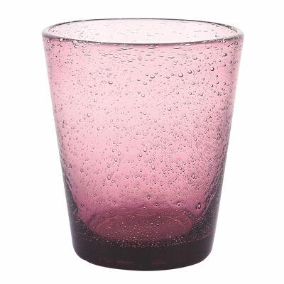 Purple water glass 330 ml, in blown glass paste, Cancun Satin