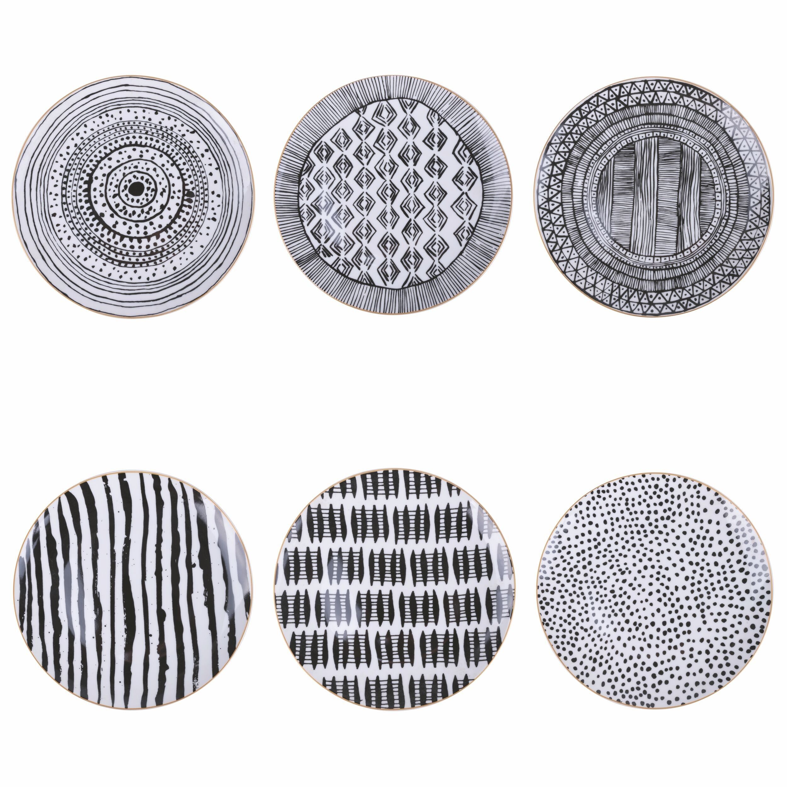 Assiette à fruits 19 cm en porcelaine, Masai Black