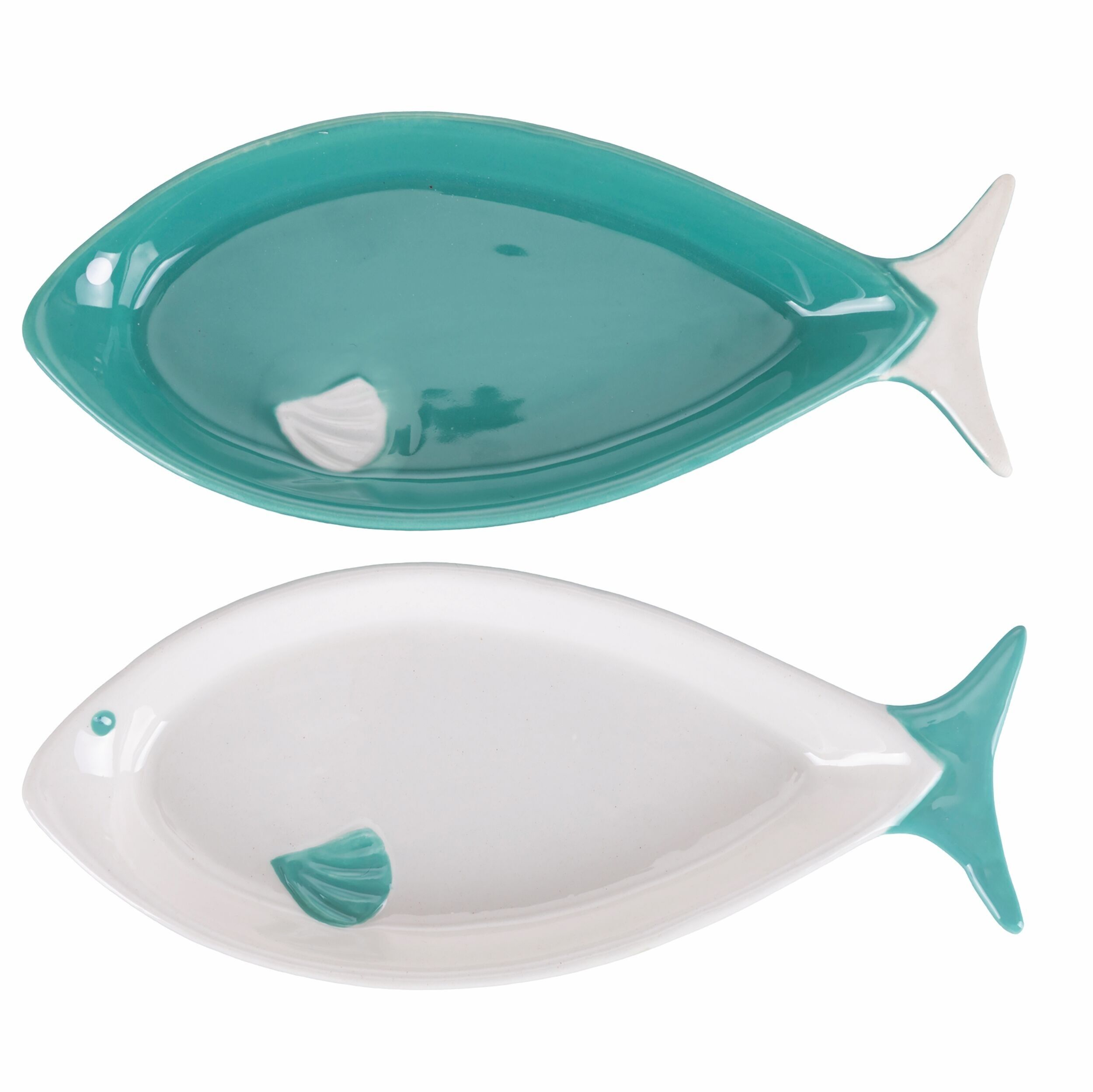 Assiette de service ovale en céramique l. 18,5 cm, style côtier, Paranza