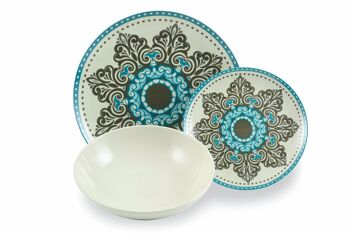 Service de table en porcelaine 18 pièces, 6 couverts différents, Cala Jondal 3