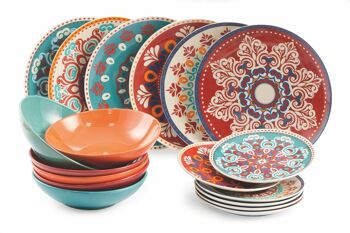 Service de table en porcelaine 18 pièces, 6 couverts différents, Shiraz 1
