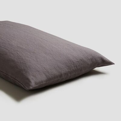 Charcoal Grey Linen Pillowcases (Pair) - Square
