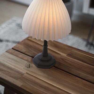 Lili Table Lamp in White & Galaxy Black