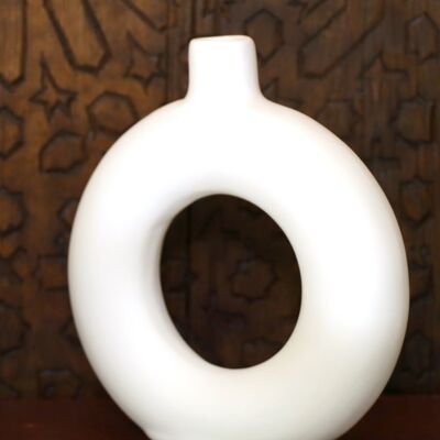 Ringförmige Keramikvase, 100 % handgefertigt