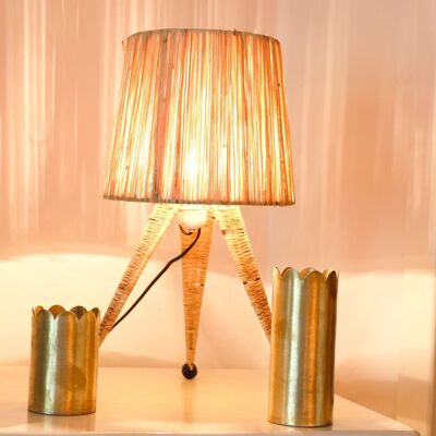 100% handmade raffia table lamp