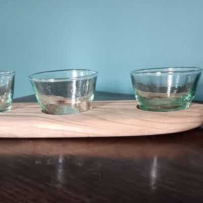 CHLOE walnut board with 3 glasses