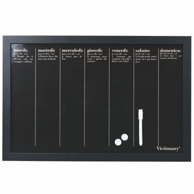Week magnetic wall board with magnets and marker 60x40 cm, Victionary