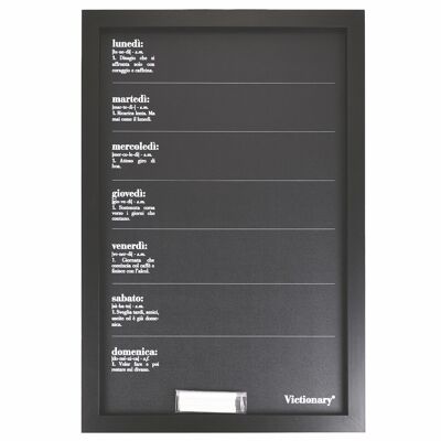 Week wall blackboard with chalk 40x60 cm in mdf and iron, Victionary