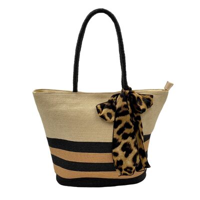 Shopper straw bag "Leo"