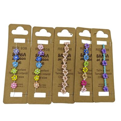 Lote de 35 Pulseras de Flores TALLA INFANTIL