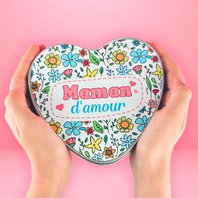 Coffret bonbons rétro coeur - Maman d'amour