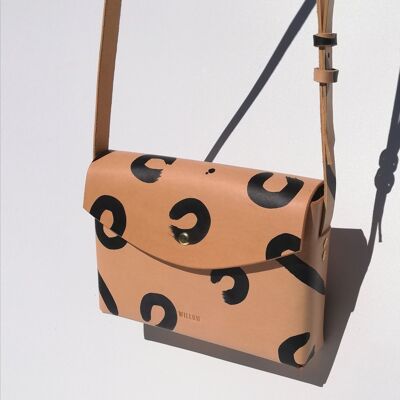 Leather Satchel Shoulder Bag - Leopard