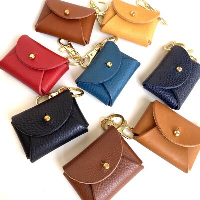 Porte-clés mini sac à main en cuir