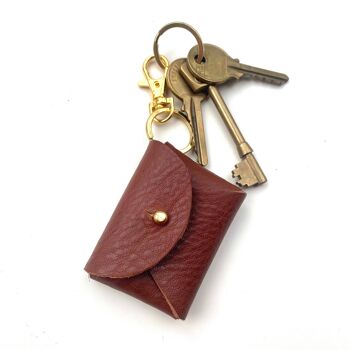 Porte-clés mini sac à main en cuir 2