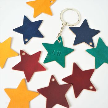 Porte-clés étoile en cuir 1