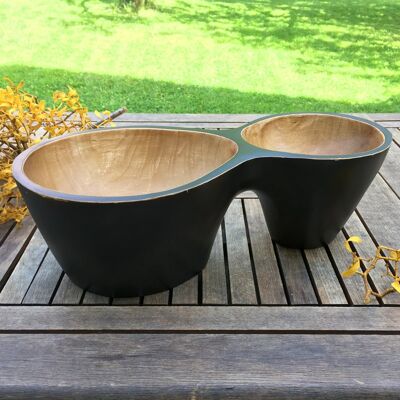 Bowl "INN-CHAN VINTAGE CHOCO", snack bowl, fruit bowl | Wooden bowl, decorative bowl, nut bowl