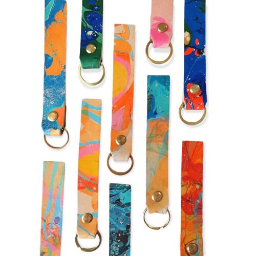 Marbled Leather Keyrings