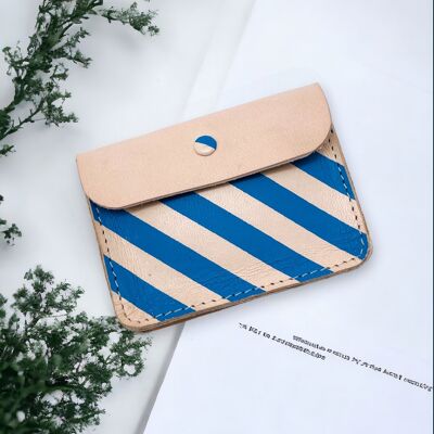 Card holder leather flap upupup blue