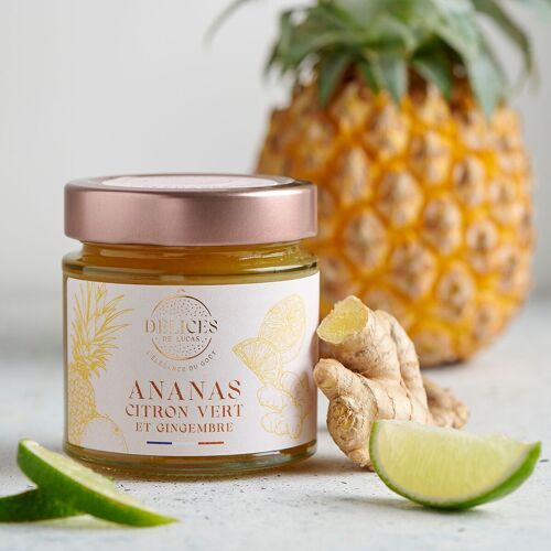 Confiture Ananas, Citron vert & Gingembre 230GR