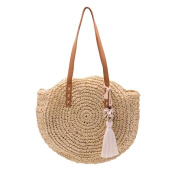 Sac rond en paille "Chypre" 6