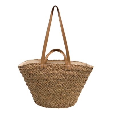 Sac panier "Palma" / Panier marché français, panier tressé // Sac en paille XXL Ibiza, sac marocain, sac raphia, sac tissé, sac de plage grand avec fermeture éclair