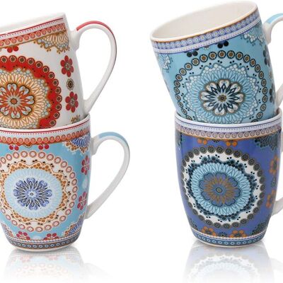 Keramikbecher „BOCHO“ in 4 Designs.   Abmessung: 9.5x10cm Fassungsvermögen: 360ml LM-303