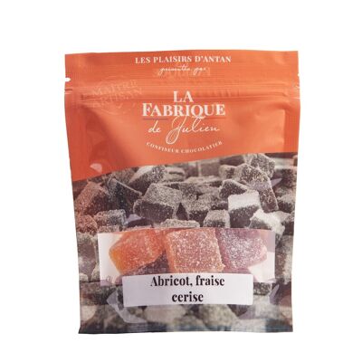 sachet d'assortiment de pâtes de fruits abricot, fraise, cerise - La Fabrique de Julien