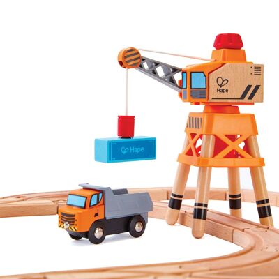 Hape - Wooden Toy - Train Circuit - Accessory - Large Crane