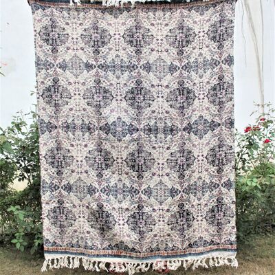 Mehrfarbiger Sofaüberwurf aus Baumwolle im persischen Look mit Print