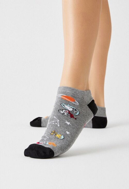 BeSnoopy Cosmos Grey - 100% Organic Cotton Ankle Socks