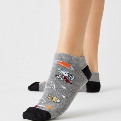 BeSnoopy Cosmos Gray - 100% Organic Cotton Ankle Socks