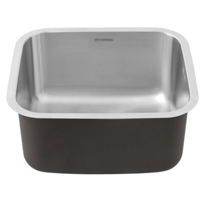 Livingandhome Fregadero de cocina de acero inoxidable bajo encimera, lavabo cuadrado pequeño de un solo cuenco