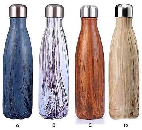 Stainless steel wood-look thermos in 4 designs. Capacity: 500ml SD-191
