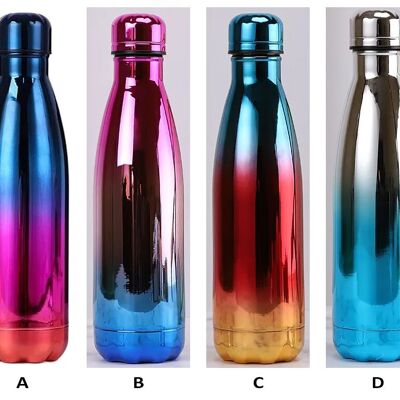 Iridescent stainless steel thermos in 4 designs. Capacity: 500ml SD-192