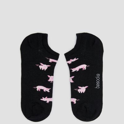 BePig Black - 100% Organic Cotton Ankle Socks