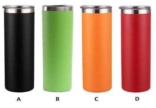 Stainless steel thermos in 4 colors. Dimension: 7,5x21cm Capacity: 500ml SD-197