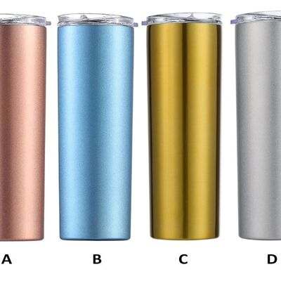 Thermos en acier inoxydable en 4 couleurs.   Dimension : 7.4x21.2 cm Capacité : 500 ml SD-198