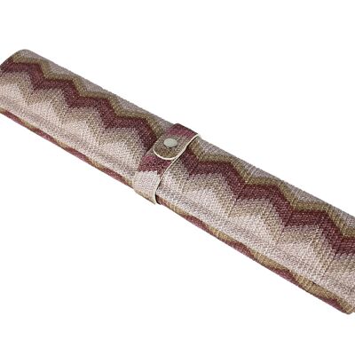 Camino de mesa estampado en zigzag rosa 150 cm de largo piel sintética