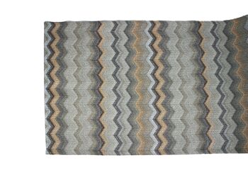 Chemin de table motif zigzag marron 150 cm de long simili cuir 7