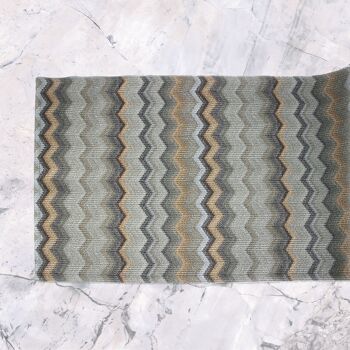 Chemin de table motif zigzag marron 150 cm de long simili cuir 8