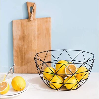 Black metal basket for fruits and vegetables. Dimension: 27x14.5x14cm LM-328