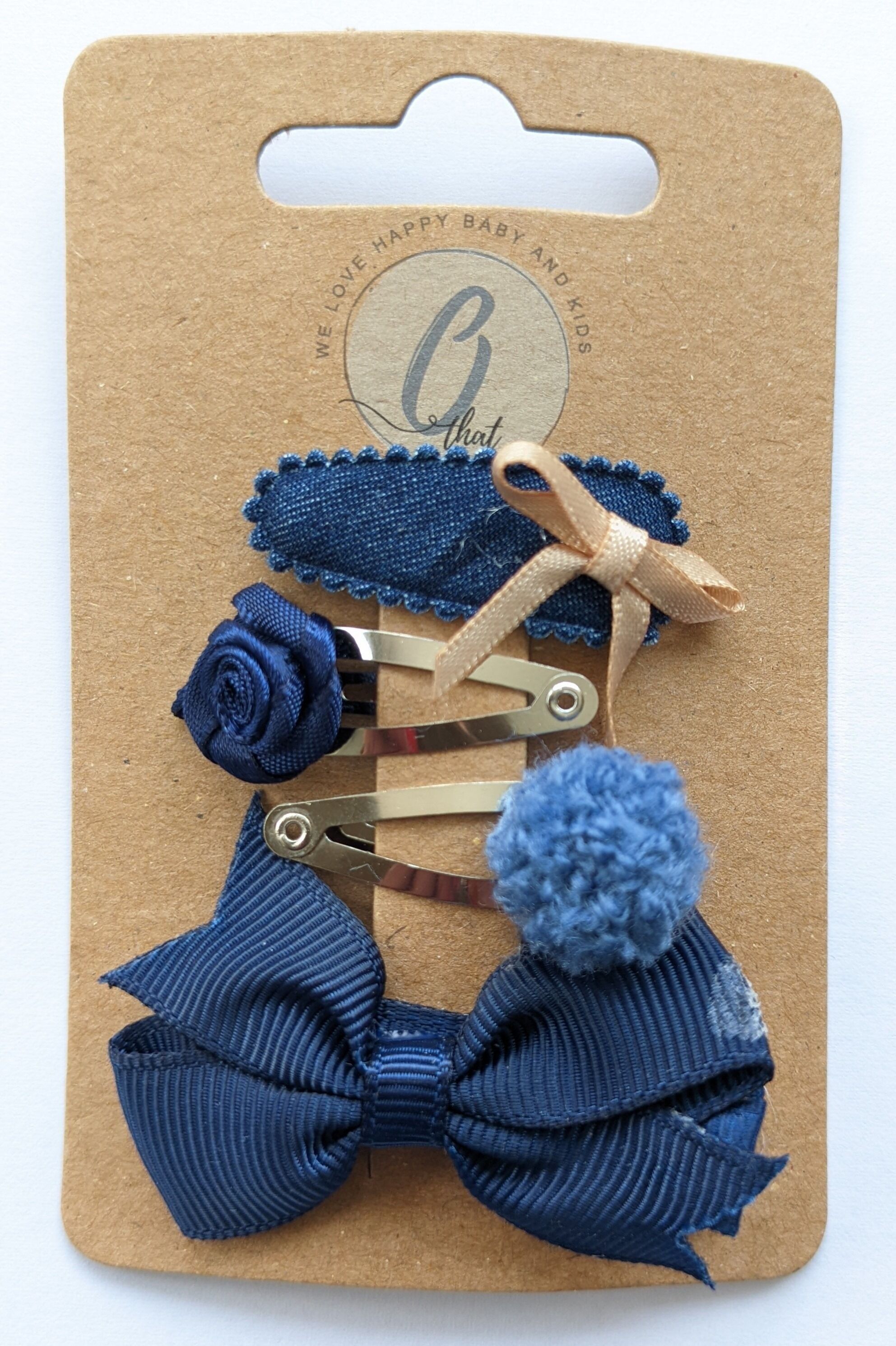 Baby-Haarspangen-Set Marineblau 4-teilig OK 3570