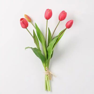 Fleur décorative artificielle "TULIPE" de couleur rose. Dimension : 4x40cm MB-1061B