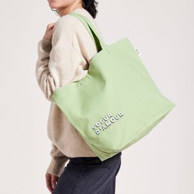 SISTER OF LOVE SHOPPING BAG SEA GREEN