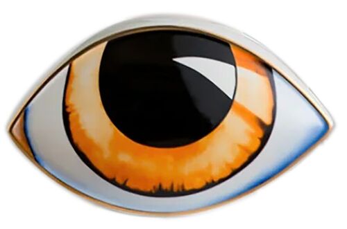 Ceramic decoration "EVIL'S EYE" in orange color. Dimension: 18x11cm SD-050A